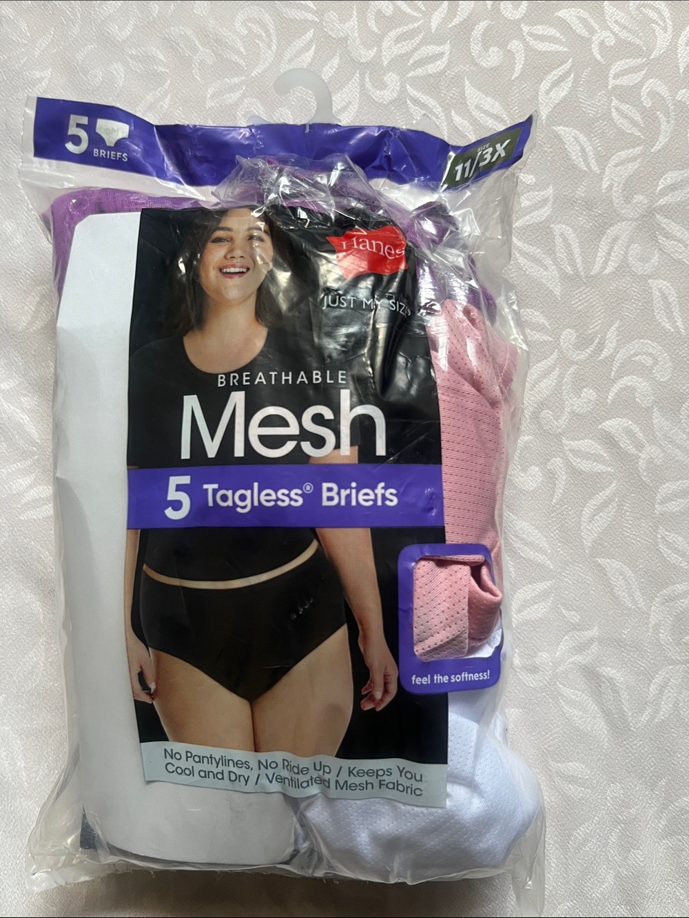2/$25 NWT Hanes 5-Pack Mesh Tagless Briefs Multi Color Plus Size 11/3X - Picture 5 of 11